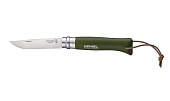 Нож Opinel серии Tradition Colored №08, клинок 8,5см., нерж. сталь, рукоять - граб, цвет - хакки, те
