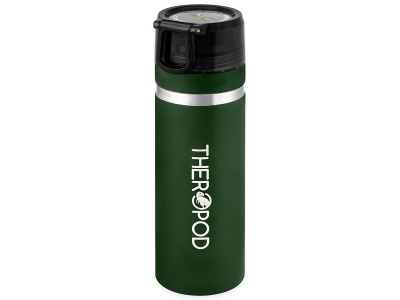 Термос для напитков THEROPOD TP-43 0.7L, нержавеющая сталь, крышка-чашка пластиковая, пробка винтовая, зелёный