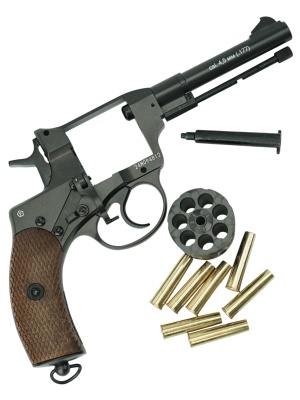 Пневматический револьвер Borner NGT-B (Наган) Black, 4,5мм.
