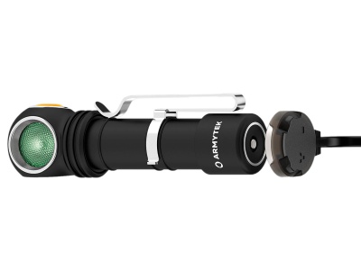 Фонарь налобный-мульти Armytek Wizard C2 WG Magnet USB XD16 1020 lm тёплый + XQE 400 lm зелёный, до 97м, 1x18650, IP68