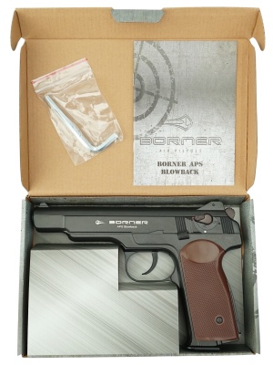 Пневматический пистолет Borner APS (Стечкина) Blowback, 4,5мм.